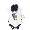 Hudson Baby Infant Boy Cotton Bodysuit, Shorts and Shoe Set, Surf Dude - image 2 of 4