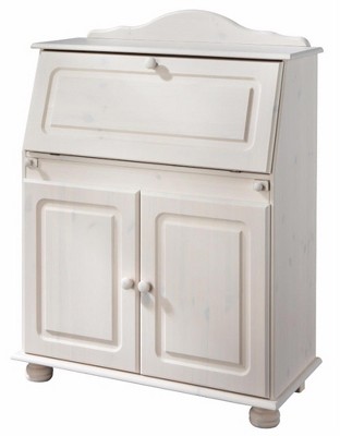 RealRooms Chester Solid Wood Storage Desk with Bottom Closed Storage Cabinet