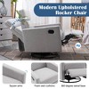 PAGED Modern Upholstered Rocker Accent Chair Swivel Recliner Chair with Tall Back for Living Room, Reading Room - 3 of 4