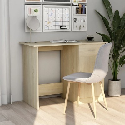 vidaXL Desk Sonoma Oak 39.4 in.x19.7 in.x29.9 in. Engineered Wood