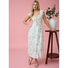 August Sky Women's Front Mock Tie Sweetheart Neckline Floral Midi Dress - 4 of 4