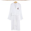 Linum Home Textiles 100% Turkish Cotton Unisex Smyrna Hotel/Spa Embroidered Robes - Halloween Gnomes - 2 of 4