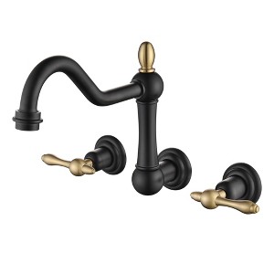 Sumerain Wall Mount Bathtub Faucet Black and Gold Tub Filler Vintage Leg Clawfoot Tub Faucet - 1 of 4