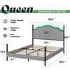 AMERLIFE Bed Frame with 51.2" Tall Upholstered Headboard and Four Poster Design - 2 of 4