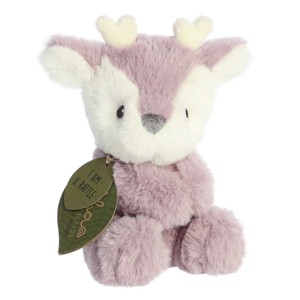ebba Small Fawn Rattle Eco ebba Eco-Friendly Baby Stuffed Animal Purple 6" - 1 of 4