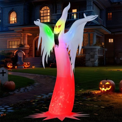 Syncfun 6 Ft Tall Halloween Inflatable Decoration Ghost With Fire Flame ...