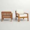 Okak Rustic Patio Accent Chairs Upholstered Lounge Chairs,Set of 1/2,Outdoor Acacia Conversation Armchair for Porch&Backyard,400lbs Max - 2 of 4