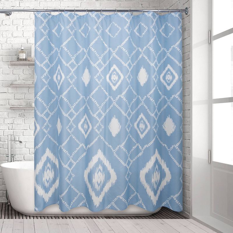 Coastal Ikat Shower Curtain Blue - Allure Home Creations, 3 of 7