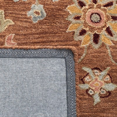 Handmade Tufted Orange Wool-Cotton Blend 3' x 5' Area Rug