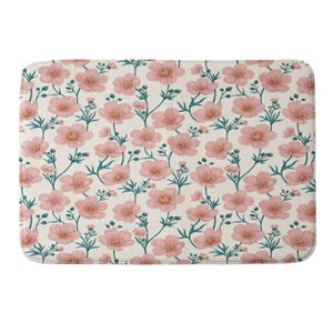 Avenie Buttercups In Vintage Memory Foam Bath Rug Pink/Cream - Deny Designs: Abstract Microfiber, Machine Washable, 1'9"x2'10" - 1 of 4