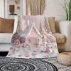 Cozy Pink Christmas Tree & Snowman Throw Blanket - Perfect for Bed, Couch, and Home Decor - Ideal Xmas Gift, Christmas Decor. - 2 of 4