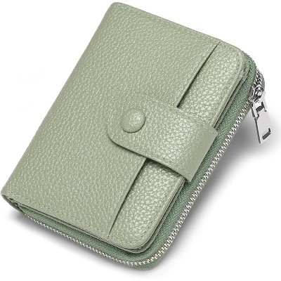 BEAFUP Small Wallet for Women - RFID Blocking Credit Card Holder Bifold Zipper Pocket Wallet with ID Window