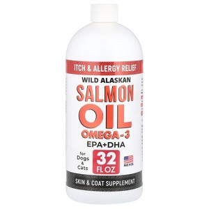 StrellaLab Wild Alaskan Salmon Oil Omega-3, For Dogs & Cats, 32 fl oz - 1 of 4