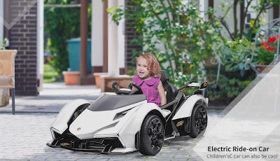 White 12V Electric Ride-On Sports Car with Remote Control