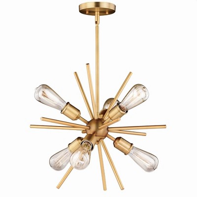 Vaxcel Estelle 6 - Light Pendant in  Natural Brass