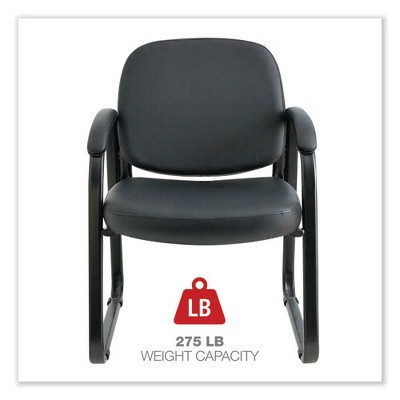 Black Fabric and Metal Sled Base Guest Chair