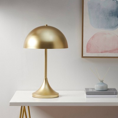 Gold Dome-Shaped 2-Light Iron Table Lamp with Switch Control