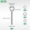 Unique Bargains Stainless Steel Durable Rust-Resistant Eyebolts with Nuts Washers Male Screw for Fastening 10 Pcs - 3 of 4