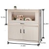 Wooden Hamster Cage with Acrylic Window and Storage Cabinet,33'' Small Animal Habitat for Hamsters Guinea Pigs and Chinchillas - LAOTIES - 3 of 4