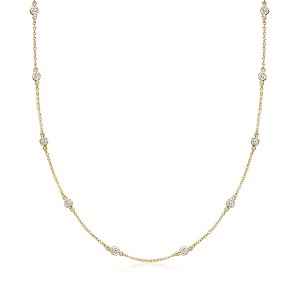 Ross-Simons 1.00-2.30 ct. t.w. Bezel-Set CZ Station Necklace in 18kt Gold Over Sterling - 1 of 3