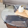 CENGHU Modern Circular Glass Coffee Table, 33.4" Modern and Distinctive Design Tea Table with Tempered Glass Countertop and MDF Table Legs - 3 of 4