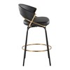 Fixed-Height 360° Swivel Counter Stools with Upholstered Seats and Metal Frame (Set of 2) for Kitchen or Bar Area - 3 of 4