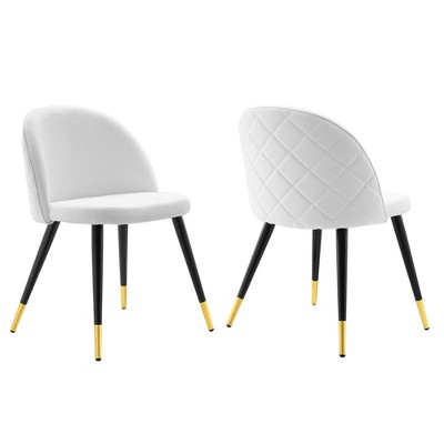 Modway Cordial Upholstered Fabric Dining Chairs - Set of 2