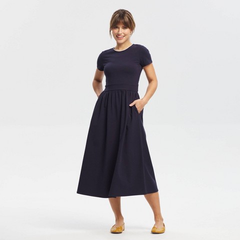 Женские платья Universal Thread Women's Short Sleeve Lace Trim Knit Dress - Universal Thread™ Yellow Floral S
