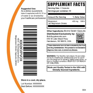 BulkSupplements Magnesium Citrate Capsules - 1 of 4