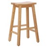 WestinTrends 29" Saddle Seat Solid Wood Kitchen Bar Stool Chair (Set of 2) - 3 of 4