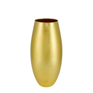 Slickblue Gold Gilded Glass Vase, Smooth Oval Shape, Coffee Table Decor, Bullet Style, Clear Gold, Color & Size Options - 1 of 4