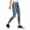 Women's Amelia Chewed Hem Distressed Skinny Jeans - HIDDEN - 3 of 4