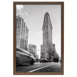 Americanflat 24x36 Poster Frame in Walnut with Polished Plexiglass - Horizontal and Vertical Formats with Included Hanging Hardware