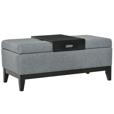 NicBex Storage Ottoman Bench for Bedroom,Storage Bench with Removable Tray,Ottoman for Living Room, Bedroom, Entryway,Gray