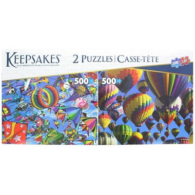 Keepsakes Set of 2 Keepsakes 500 Piece Jigsaw Puzzles | Balloons / Kites