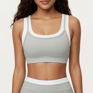 Anna-Kaci Active Women's Double Layer Scoop Neck Sports Bra with Smooth Stretch Fabric, Supportive Fit and Wide Straps - 1 of 4