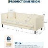 TackView 81" Mid-Century Modern Chesterfield Sofa - Faux Leather 3-Seater Couch with Deep Seats, Button Tufting & 2 Pillows - 3 of 4