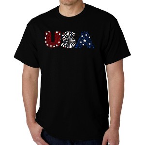 LA Pop Art USA Fireworks - Men's Word Art T-Shirt - 1 of 4