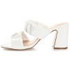 Journee Collection Womens Zoee Open Square Toe Block Heel Sandals White 12 - 2 of 4