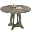 47" Modern Round Wood Dining Table - Farmhouse Style, Seats 4, with Sturdy Legs & Wooden Top for Kitchen, Dining Room, Living Room - Light Gray - 2 of 4