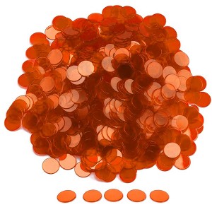 GSE 1,000 Piece of 3/4-inch Plastic Transparent Bingo Chips, Game Chips - 1 of 4