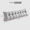 Bekrvio Wedge Headboard Pillow for Bed, Faux Linen Reading Backrest Cushion with Removable Cover & Pocket, Large Triangular Bed Rest - 2 of 4