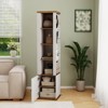 360° Rotating Storage Cabinet with Full-Length Mirror, Swivel Full Body Mirror and Standing Bookshelf, Wood Display Cabinet for Living Room, Entryway - 2 of 4