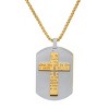 Steeltime 24" Men's two tone stainless steel Lords Prayer double dog tag pendant. Color Options: Black, Gold - 2 of 4