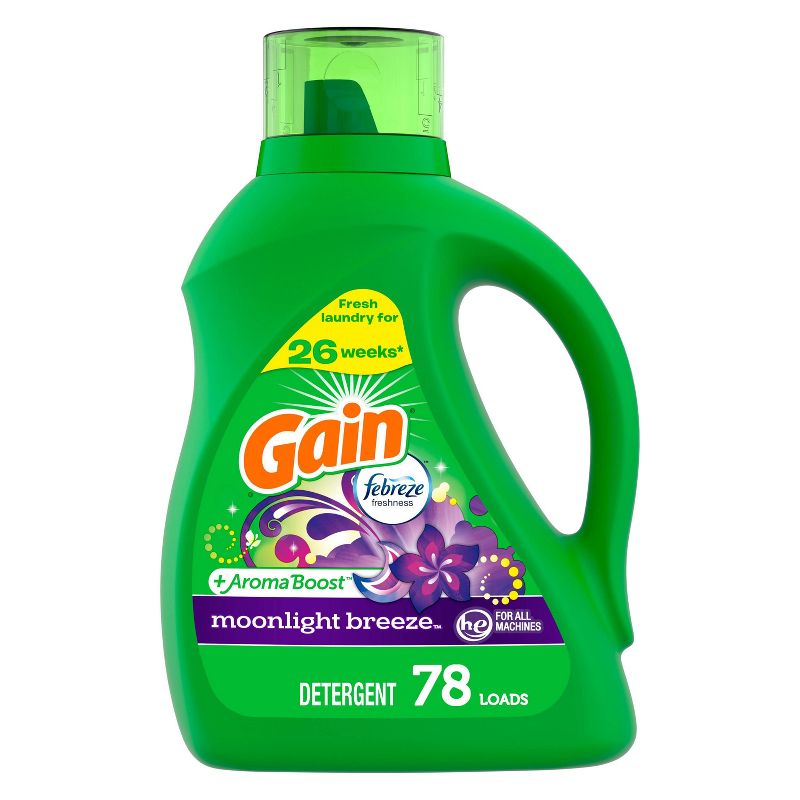 Gain + Aroma Boost Moonlight Breeze Scent HE Compatible Liquid Laundry Detergent, 1 of 11