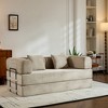 Corduroy Convertible Sleeper Sofa Bed with Cylindrical Pillow and Fixed-Shape Frame - 2 of 4