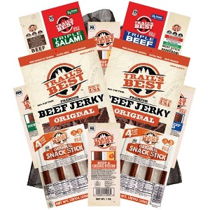 Trail's Best 12-Piece Sampler (2 bags of jerky and 10 packs of assorted sticks) - 1 of 4