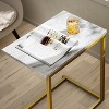 Pipishell C-Shaped End Table, 27 inches High, Side Table for Couch, Slides Under for Living Room Convenience - 3 of 4