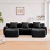 Aukfa Modular Teddy Fabric Sofa,Convertible Modular Sectional Sofa Set , 3-Seats with 1/2/3 Ottoman Soft Boneless Design for Living Room - 3 of 4