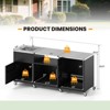 Costway 80" Outdoor Grill Table with Sink Drainage Cabinet Removable Stainless Steel Top - 3 of 4